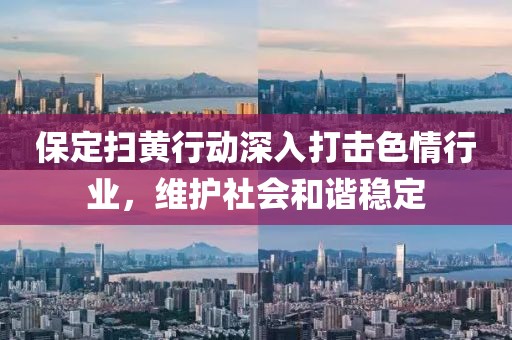 保定掃黃行動深入打擊色情行業(yè)，維護社會和諧穩(wěn)定