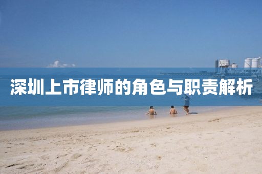 深圳上市律師的角色與職責(zé)解析