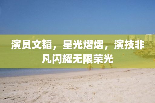 演員文韜，星光熠熠，演技非凡閃耀無限榮光