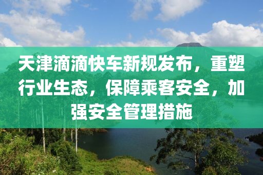 天津滴滴快車新規(guī)發(fā)布，重塑行業(yè)生態(tài)，保障乘客安全，加強安全管理措施