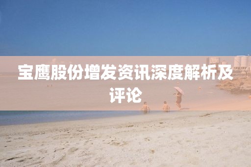 寶鷹股份增發(fā)資訊深度解析及評(píng)論
