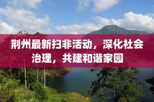 荊州最新掃非活動，深化社會治理，共建和諧家園