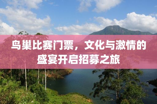 鳥巢比賽門票，文化與激情的盛宴開啟招募之旅