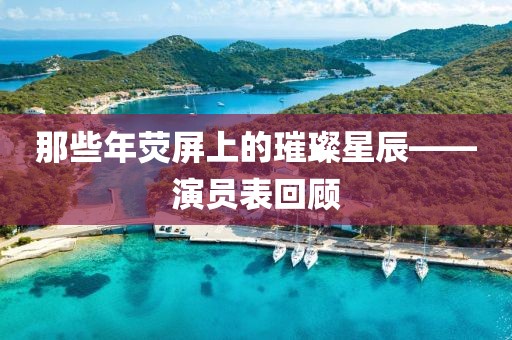 那些年熒屏上的璀璨星辰——演員表回顧