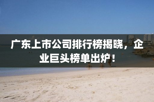 廣東上市公司排行榜揭曉，企業(yè)巨頭榜單出爐！