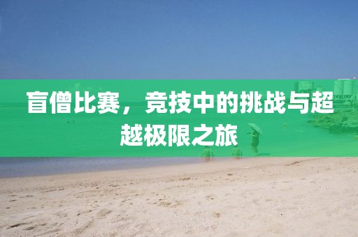 盲僧比賽，競技中的挑戰(zhàn)與超越極限之旅