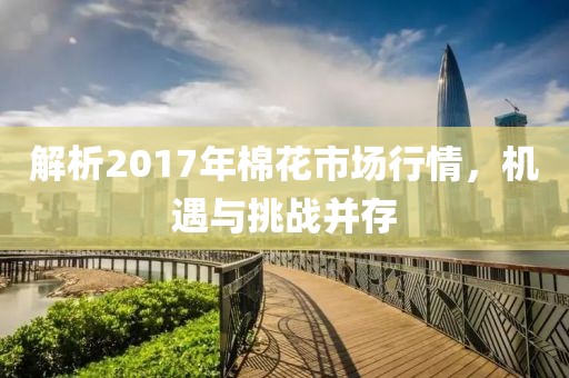 解析2017年棉花市場(chǎng)行情，機(jī)遇與挑戰(zhàn)并存