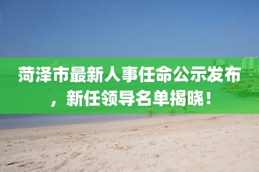 菏澤市最新人事任命公示發(fā)布，新任領(lǐng)導(dǎo)名單揭曉！