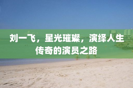 劉一飛，星光璀璨，演繹人生傳奇的演員之路